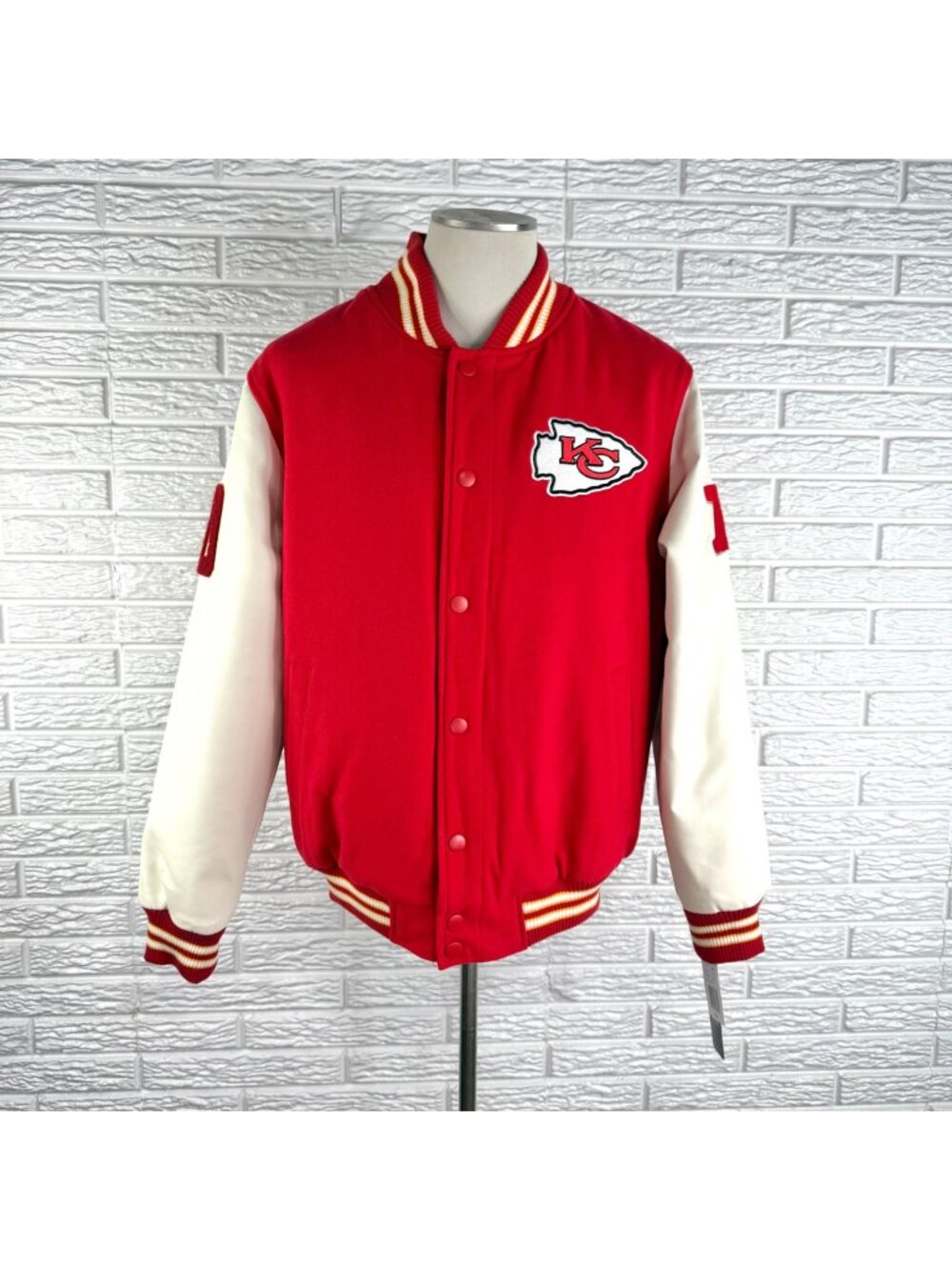 NFL Kansas City Chiefs Wool Blend Bomber Jacket Size Large NWT